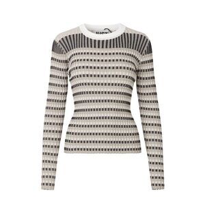 JUST Female Lazio Knit neutral striped linen blend long sleeve sweater - XS